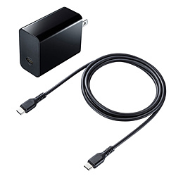 AC - USB充電器 ＋USB-C⇔USB-Cケーブル ノートPC・タブレット対応 45W [1ポート：USB-C /USB Power Delivery対応]  ブラック ACA-PD80BK