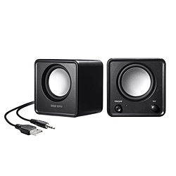 SANWA SUPPLY(�T�����T�v���C) MM-SPL23UBK PC�X�s�[�J�[ USB-A / 3.5mm�ڑ�   �mUSB�d���n