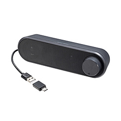 SANWA SUPPLY(�T�����T�v���C) MM-SPU25BK PC�X�s�[�J�[ USB-C�{USB-A�ڑ�  ���u���X���� 6W ���^ USB�P�[�u��1�{ Type-C�ϊ��A�_�v�^ �P�[�u��2m ���ʒ��� ���^�t�������W (Mac/Windows11�Ή�)  �mUSB�d���n �y864�z