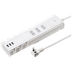 サンワサプライ TAP-B46W USBポート付き便利タップ(2P・3個口・ホワイト)