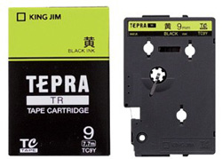 TC-9Y (テプラ用テープカートリッジ 黄 黒文字 9mm)