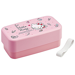 カトラリー付ランチボックス 弁当箱2段 1000ml キティちゃん 水彩コスメ カトラリー付ランチボックス 弁当箱2段 1000ml キティちゃん 水彩コスメ
