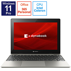 dynabook(ダイナブック) ノートパソコン dynabook K0 ゴールド P1K0UPSG ［10.1型 /Windows11 Pro /intel Celeron /メモリ：4GB /フラッシュメモリ：128GB /Microsoft 365 Personal /日本語版キーボード /2022年秋冬モデル］ 【864】