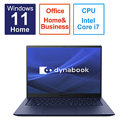 dynabook(ダイナブック) ノートパソコン dynabook R8 ダークテックブルー P1R8WPBL ［14.0型 /Windows11 Home /intel Core i7 /メモリ：16GB /SSD：512GB /Office HomeandBusiness /日本語版キーボード /2023年2月モデル］