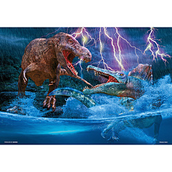 ジグソーパズル 93-164 水中からの猛攻撃 ティラノサウルス VS スピノサウルス