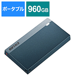 SSD-PSM960U3-MB 外付けSSD USB-C＋USB-A接続 (PS5/PS4対応) モスブルー ［ポータブル型 /960GB］