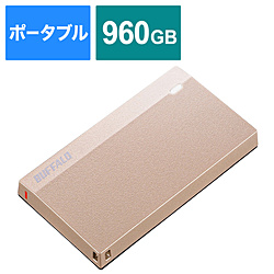 SSD-PSM960U3-SP 外付けSSD USB-C＋USB-A接続 (PS5/PS4対応) スモーキーピンク ［ポータブル型 /960GB］