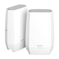 BUFFALO(バッファロー） Wi-Fiルーター(2台) 2401+2401+573Mbps AirStation(Android/iOS/Mac/Windows11対応) ホワイト WNR-5400XE6/2S ［Wi-Fi 6E(ax)/ac/n/a/g/b］