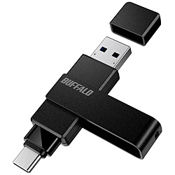 BUFFALO(�o�b�t�@���[�j USB������ (Chrome/Android/iPadOS/iOS/Mac/Windows11�Ή�) �u���b�N RUF3-ACR64G-B/C �m64GB /USB TypeA�{USB TypeC /USB3.2 /��]���n