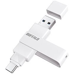 BUFFALO(�o�b�t�@���[�j USB������ (Chrome/Android/iPadOS/iOS/Mac/Windows11�Ή�) �z���C�g RUF3-ACR64G-W/C �m64GB /USB TypeA�{USB TypeC /USB3.2 /��]���n
