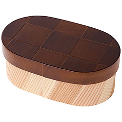 てまひま工房 modern弁当箱網代 チョコブラウン てまひま工房 modern弁当箱網代 チョコブラウン