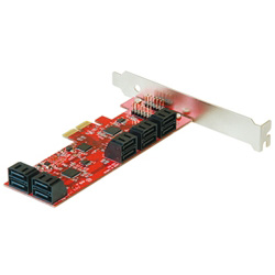 SATA3（10ポート）増設用　PCI Express x2ボード　SATA3I10-PCIe