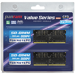増設メモリ　ノート用 Panram DDR4-2400 260pin SO-DIMM 4GBｘ2枚組