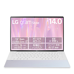 ノートパソコン LG gram オーロラホワイト 14Z90RS-KA74J ［14.0型 /Windows11 Home /intel Core i7 /メモリ：16GB /SSD：512GB /無し /日本語版キーボード /2023年4月モデル］