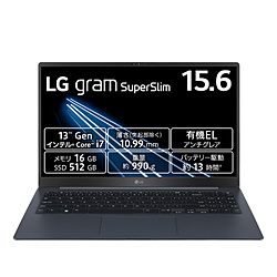 ノートパソコン LG gram SuperSlim ネプチューンブルー 15Z90RT-MA75J ［15.6型 /Windows11 Home /intel Core i7 /メモリ：16GB /SSD：512GB /無し /英語版キーボード /2023年6月モデル］