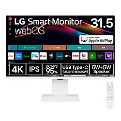 USB-CΉ PCj^[ LG Smart Monitor zCg 32U830SA-W m31.5^ /4K(3840×2160j /Ch /60Hzn