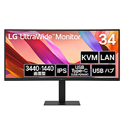 LG(GW[) USB-Cڑ PCj^[ LG UltraWide Monitor 34U650A-B m34^ /UWQHD(3440×1440j /Ch /Ȗʌ^ /100Hzn