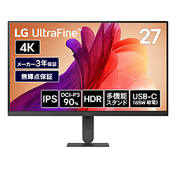 LG(�G���W�[) USB-C�ڑ� PC���j�^�[ �u���b�N 27U730B-B �m27�^ /4K(3840×2160�j /���C�h /60Hz�n