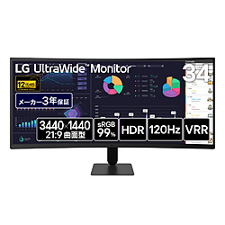 LG(�G���W�[) PC���j�^�[ LG UltraWide Monitor �u���b�N 34U601B-B �m34�^ /UWQHD(3440×1440�j /���C�h /�Ȗʌ^ /120Hz�n