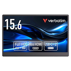 VERBATIMJAPAN USB-C�ڑ� ���o�C�����j�^�[ �u���b�N PM15N V2 �m15.6�^ /�t��HD(1920×1080) /���C�h /60Hz�n