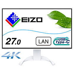 USB-C接続 PCモニター FlexScan ホワイト EV2740X-WT ［27型 /4K(3840×2160） /ワイド］