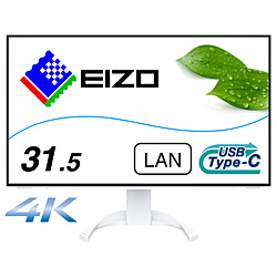 USB-C接続 PCモニター FlexScan ホワイト EV3240X-WT ［31.5型 /4K(3840×2160） /ワイド］