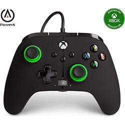 [国内正规的物品2年保证]PowerA enhansudo有线控制器Xbox Series XS绿色暗示双重振动功能背面按钮Windows 10/11用(正式的执照取得)
