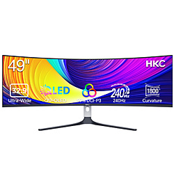 HKC GS49UK �Q�[�~���O���j�^�[ �m49�^ /Dual QHD(5120×1440�j /���C�h /�Ȗʌ^ /240Hz�n
