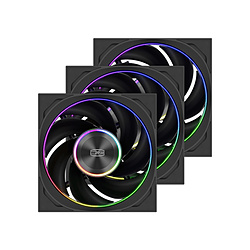 PCCOOLER �P�[�X�t�@��×3 [120mm /3000RPM](���o�[�X�u���[�h)  �u���b�N F7X120R-ARGB-BK3IN1
