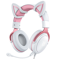 ONIKUMAGAMING X10WP �Q�[�~���O�w�b�h�Z�b�g �uX10 �l�R�~�~�v �s���N �m��3.5mm�~�j�v���O�{USB /���� /�w�b�h�o���h�^�C�v�n