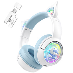 ONIKUMAGAMING B5WB �Q�[�~���O�w�b�h�Z�b�g �uB5 Tri-Mode �l�R�~�~�v �z���C�g/�u���[ �m���C�����X�iBluetooth/USB-C�{USB-A�j�{�L�� /���� /�w�b�h�o���h�^�C�v�n