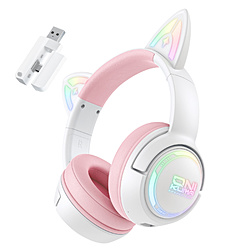 ONIKUMAGAMING GT838PK �Q�[�~���O�w�b�h�Z�b�g �uGT838 �l�R�~�~�v �s���N �m���C�����X�iBluetooth/USB-C�{USB-A�j�{�L�� /���� /�w�b�h�o���h�^�C�v�n