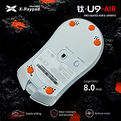 X-RAYPAD �k�}�E�X�\�[���lTitanium U9 Air Universal Dot Premium Gaming Mouse Skates [Big(8mm) 40��]   xr-mouse-skates-u9-air-dots-b
