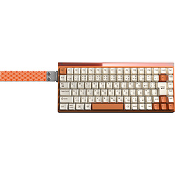 AULA �Q�[�~���O�L�[�{�[�h(���s�b�h�g���K�[�Ή�) AULA Hero84(Silver Magnetic Switch) White Orange HERO84J-SL-WO �m�L�� /USB�n
