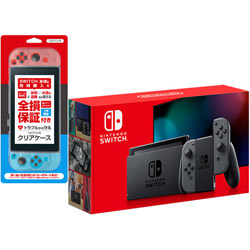 Nintendo Switch Joy-Con(L)/(R) グレー [2019年8月モデル] [HAD-S-KAAAA] [ゲーム機本体] + 全損保証サービス付きクリアケースセット