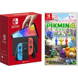 【同時購入セット】Nintendo Switch（有機ELモデル） Joy-Con(L) ネオンブルー/(R) ネオンレッド+Pikmin 4 セット