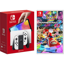 【同時購入セット】Nintendo Switch（有機ELモデル） Joy-Con(L)/(R) ホワイト+マリオカート8 デラックス セット