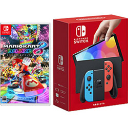 【期間限定】 「Nintendo Switch（有機ELモデル） Joy-Con(L) ネオンブルー/(R) ネオンレッド」 + 「マリオカート8 デラックス」 同時購入セット