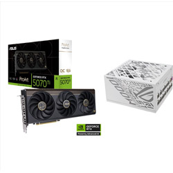  �O���t�B�b�N�{�[�h PROART-RTX5070TI-O16G+PC�d�� ROG Strix 1000W Platinum White Edition �z���C�g�n