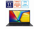 ノートパソコン Vivobook 15X インディーブラック K3504ZA-BQ022WS ［15.6型 /Windows11 Home /intel Core i3 /メモリ：8GB /SSD：256GB /Office HomeandBusiness /日本語版キーボード /2023年4月モデル］