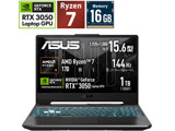 FA506NCQ-R7R3050T �Q�[�~���O�m�[�g�p�\�R�� TUF Gaming A15 �O���t�@�C�g�u���b�N �m15.6�^ /Windows11 Home /AMD Ryzen 7 /�������F16GB /SSD�F1TB /���{��ŃL�[�{�[�h�n