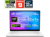 GA403GM-AI9R5060W �Q�[�~���O�m�[�g�p�\�R�� ROG Zephyrus G14 �v���`�i�z���C�g �mCopilot+ PC /14.0�^ /Windows11 Home /AMD Ryzen AI 9 /�������F32GB /SSD�F1TB /���{��ŃL�[�{�[�h�n