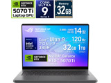GU405AR-U9R5070TIG �Q�[�~���O�m�[�g�p�\�R�� ROG Zephyrus G14 �G�N���v�X�O���[ �mCopilot+ PC /14.0�^ /Windows11 Home /intel Core Ultra 9 /�������F32GB /SSD�F1TB /���{��ŃL�[�{�[�h�n