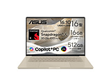 �m�[�g�p�\�R�� Zenbook SORA 16 �U�u���X�L�[�x�[�W�� UX3607QA-PU16570BE �mCopilot+ PC /16.0�^ /Windows11 Home /Snapdragon X /�������F16GB /SSD�F512GB /���{��ŃL�[�{�[�h�n