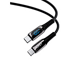 AUKEY(オーキー) ケーブル  Impulse Series CB-CC13 ブラック USB-C to C デジタル表示 100W AUKEY（オーキー） Black CB-CC13-BK ［1.0m /USB Power Delivery対応］