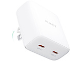 AUKEYiI[L[j USB[d Minima Duo 35W mUSB-C 2|[gn AUKEYiI[L[j zCg PA-U4-WT m2|[g /USB Power DeliveryΉ /GaN(KE) ̗pn