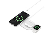 BoostCharge Pro Qi2 3-in-1 ワイヤレス充電器  ホワイト WIZ022qcWH ［USB Power Delivery対応 /3ポート /15W］