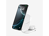 UltraCharge Qi2 25W 2-in-1 �܂肽���ݎ��}�O�l�b�g�[�d�� ���E���h�^ �z���C�g   WIZ039dqWH �m�}���`�^ /Qi2 25W�Ή��n