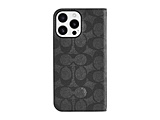 iPhone 16 Pro Max Coach Folio Case - Signature Charcoal w/ Recycled   CH054156
