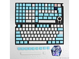 kWil Tai-Hao Translucent Cubic Profile ABS backlit keycap set NATA DE COCO Blue White